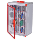 Victor Classroom Cell Phone Locker - 18.5" x 12.8" x 8.61" - Silver/Red-Also includes hardware for mounting on a wall for convenient placement