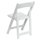 Flash Furniture HERCULES Series White Wood Folding Chair with Vinyl Padded Seat-Lightweight Design