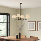 Modway Sunlit Squiggle 4-Arm Pendant Light - Walnut/Black-Hardwired Construction