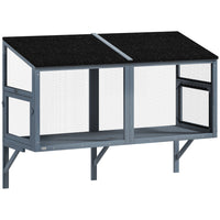 PawHut Catio Outdoor Enclosure for Window, Outdoor Cat House, 51.2" L - Grey-Connects to your window, giving cats fresh air and sunshine safely