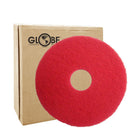 Globe Commercial Buffing Floor Pad - 17" Dia. - Red-Buffing pads bring out the shine in the floor