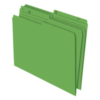 Staples 1/2 Cut File Folders - Letter Size - Green - 100 Pack-Use to colour-code your files for better organization and efficient access to information