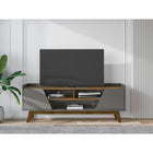 Manhattan Comfort Marcus 62.99" Mid-Century Modern TV Stand - Greige and Nature-Recommended for a 65" TV