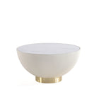 Manhattan Comfort Anderson 28.15" Modern Leatherette Upholstered Coffee Table - Cream-Modern End Table for Living Room Use