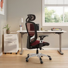 Staples Hyken Ergonomic Mesh Swivel Task Chair - Red-Meets or exceeds ANSI/BIFMA standards