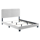 Modway Celine Channel Tufted Performance Velvet Full Bed - Light Grey-Full Bed