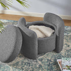 Modway Nebula Boucle Upholstered Ottoman - Charcoal-Removable Seat