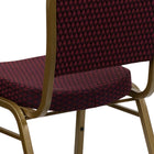 Flash Furniture HERCULES Series Dome Back Stacking Banquet Chair in Burgundy Patterned Fabric - Gold Frame-Seamless Back Panel
