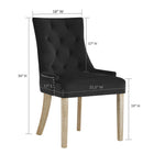 Modway Pose Performance Velvet Dining Chair - Black-Performance Velvet Upholstery