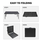 Homy Casa 4 ft Portable Folding Table with 4 adjustable Heights Indoor & Outdoor for Camping - Black-The steel frame provides strong everyday support