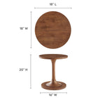 Modway Lina Round Wood Side Table - Walnut-Wood Grain Finish