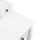 HOMCOM Vanity Desk with Stool - 31.5" L x 15.7" W x 55.1" H - White-A stool with padded cushion for increased comfort 