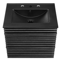 Modway Render 24" Wall-Mount Bathroom Vanity - Charcoal/Black-Mid-Century Modern Vanity