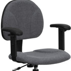 Flash Furniture Fabric Drafting Chair with Adjustable Arms - Grey-Accordion Back Cover