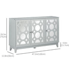 HOMCOM 47.2" L Mirrored Sideboard Buffet Cabinet - Gray-Anti-tipping straps on the back allows you to fix it to the wall for added security