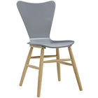 Modway Cascade Wood Dining Chair - Grey-Mid-Century Dining Side Chair