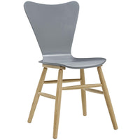 Modway Cascade Wood Dining Chair - Grey-Mid-Century Dining Side Chair
