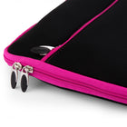 Vangoddy Neoprene 17" Laptop Protective Sleeve Case with Extra Pocket - Black/Pink-Padded Interior. Offers cushioning to shield your device from bumps and scratches.
