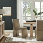 Modway Emory Upholstered Performance Velvet Dining Side Chair - Taupe-Sturdy Wooden Frame