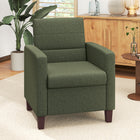 HOMCOM Modern Armchair with Seat Cushion for Living Room - Dark Green-Linen-feel fabric for breathability and comfort 
