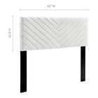 Modway Alyson Angular Channel Tufted Performance Velvet Full/Queen Headboard - White-Striped Chevron Tufting