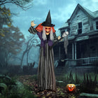 Outsunny Giant Animated Witch Halloween Decoration-Versatile decoration fits homes, parties and public spaces for unique scares 