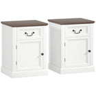 HOMCOM Side Table- White - Set of 2-Comes as a set of two, great for symmetrical or separate placement