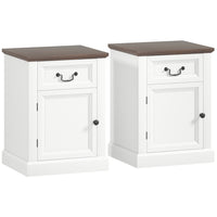 HOMCOM Side Table- White - Set of 2-Comes as a set of two, great for symmetrical or separate placement