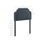 Modway Magnolia Upholstered Fabric Twin Size Headboard - Slate Blue-Padded Twin Size Headboard
