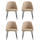 Manhattan Comfort Gracie 24.2" Modern Leatherette Upholstered Dining Chair - Tan and Black - Set of 4-Modern Dining Chair for Dining Room and Task Use. Set of 4