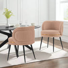 Manhattan Comfort Kaya 22.83" Modern Velvet Upholstered Dining Chair - Nude - Set of 2-Frame Made of High Quality Elm Wood and Metal for Extra Durability