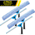 Gritt Commercial Swivel Window Washing Kit - 18" Squeegee - 18" Washer - 2 Pack-Handle swivels 180° to reach tight corners, edges and sills