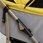 PawHut 4-Wheel 3-in-1 Pet Stroller with Folding Carrier - Yellow-Two safety leashes to keep pets securely strapped in 