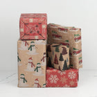 JAM Paper Assorted Gift Wrap - Christmas Kraft Wrapping Paper - 125 Sq Ft Total - Kids Kraft Christmas Set - 5 Rolls/Pack-6