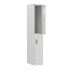 Ceha NH Series 2-Tier Locker with Front Hole Vents - Bank of 1 - Light Grey-Name plate holder on door