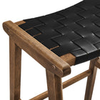 Modway Saoirse Leather Wood Bar Stool - Walnut Black - Set of 2-9