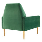 Modway Liliana Performance Velvet Armchair - Emerald-Non-Marking Foot Glides