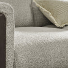 Modway Hawken Boucle Fabric Accent Armchair - Parchment Espresso-Supportive Foam and Sinuous Spring Support