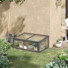 Outsunny 39" x 26" x 16" Wooden Cold Frame with Openable and Tilted Top Cover - Grey- Top vent for fresh air
 