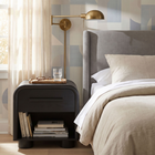 Modway Bellamy Curved 1-Drawer Nightstand - Black Oak-Elongated Drawer Handle