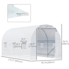 Outsunny 14.6 x 6.6 x 6.6' Walk-in Tunnel Greenhouse with Door and Ventilation Window White- Roll-up zippered door provide easy access and forms a tight protective seal 
 