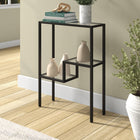 Hudson&Canal Lovett 22"W Console Table - Blackened Bronze-Handcrafted blackened bronze finish is applied to the steel frame