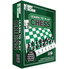 Wood Expressions Learn to Play Chess Set - Set of 42-Chess board: Images on board show proper chess piece set up and allowed chess piece moves in rank and file. Algebraic notation for teaching. Quarter-fold cardboard folds up for easy board game storage