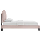Modway Daisy Performance Velvet Queen Platform Bed - Pink-Performance Velvet Upholstery