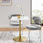 Modway Lippa 24" Square Wood Dining Table - Gold White-Chip-Resistant Metal Pedestal Base