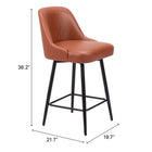 Zuo Keppel Swivel Counter Stool - Brown-8