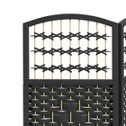 HOMCOM 6 Panel Wave Fiber Freestanding Room Divider for Home Office - Black-The solid wood frame ensures sturdiness
