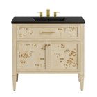 Modway Elysian 36" Wood Bathroom Vanity - Black/Burl-Assembly Required
