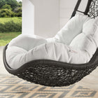 Modway Abate Wicker Rattan Outdoor Patio Swing Chair - Grey White-All-Weather Cushion