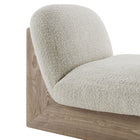 Modway Loyal Boucle Fabric Accent Chair and Ottoman Set - Pearl Oak-9
